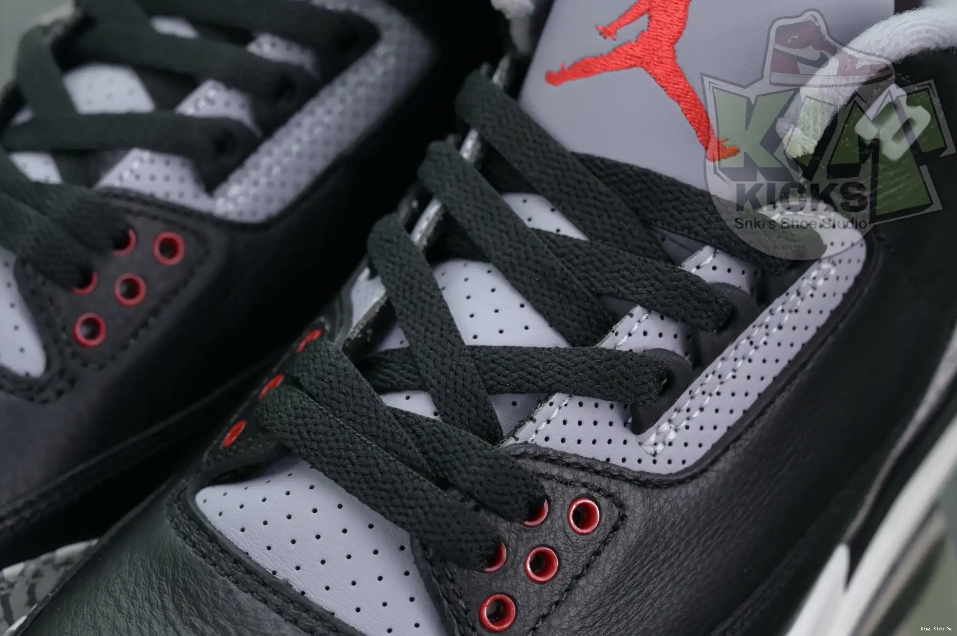 Kimikick Jordan Air Reimagined” 3“Black Cement 0822